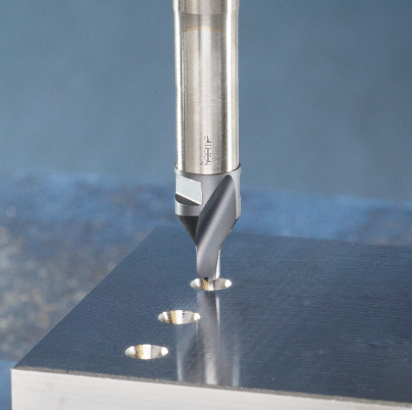 Fig. 2 – Center drilling heads provide substantially increased cutting data and tool life.